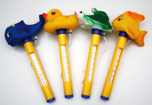 Drijvende thermometer met dierfiguur